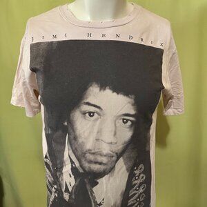 Jimmy Hendrix Men's Light Brown Pink Shirt Medium Rockin Artwork